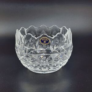 Bohemia 24% Lead Crystal Bowl Star Burst Czech Republic Vintage